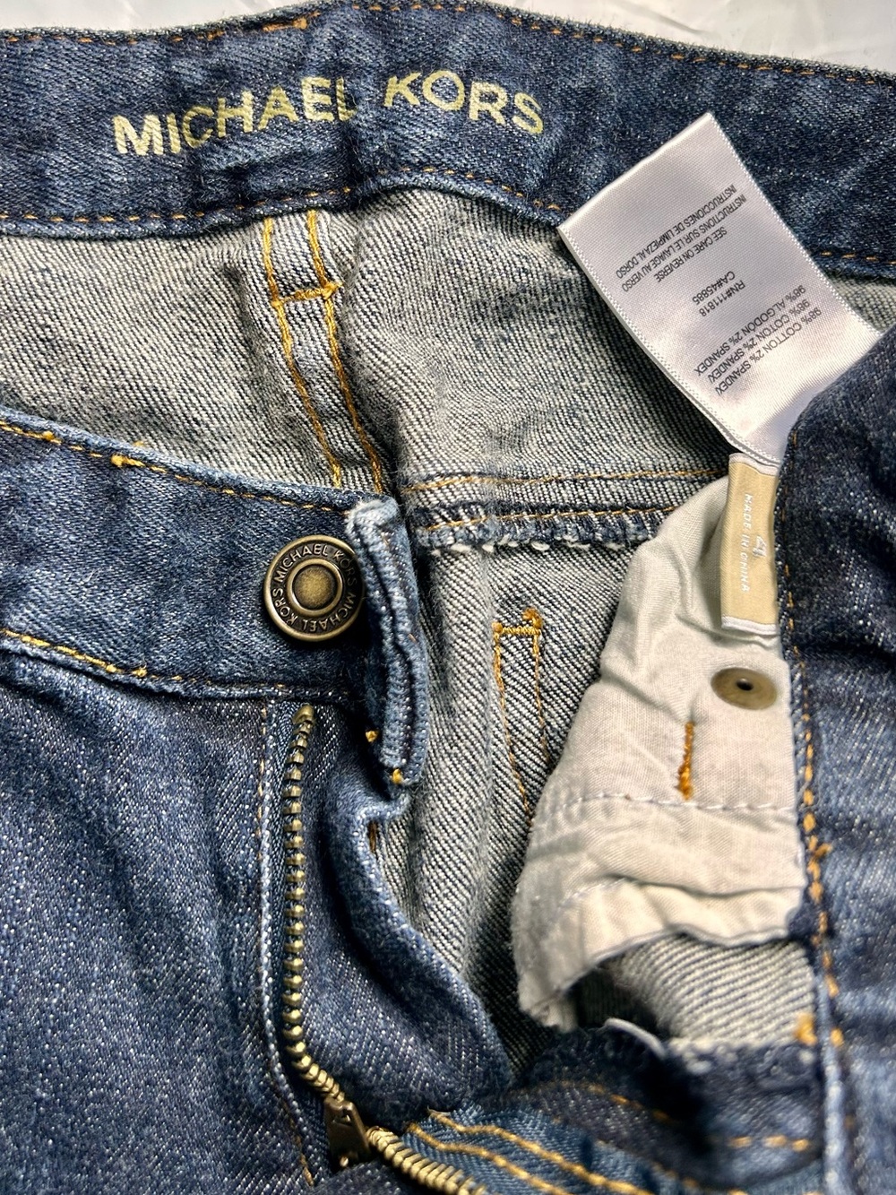 EUC Michael Kors Dark Blue Denim Jeans with Gold Accents